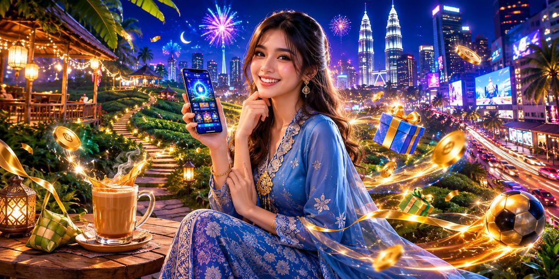 Pengguna menggunakan aplikasi fun36 dalam pakaian tradisional Kurung di Kuala Lumpur